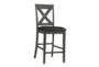 Alex Grey Faux Leather X-Back Counter Stool Set Of 2  - Detail
