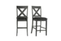 Alex Grey Faux Leather X-Back Counter Stool Set Of 2  - Signature