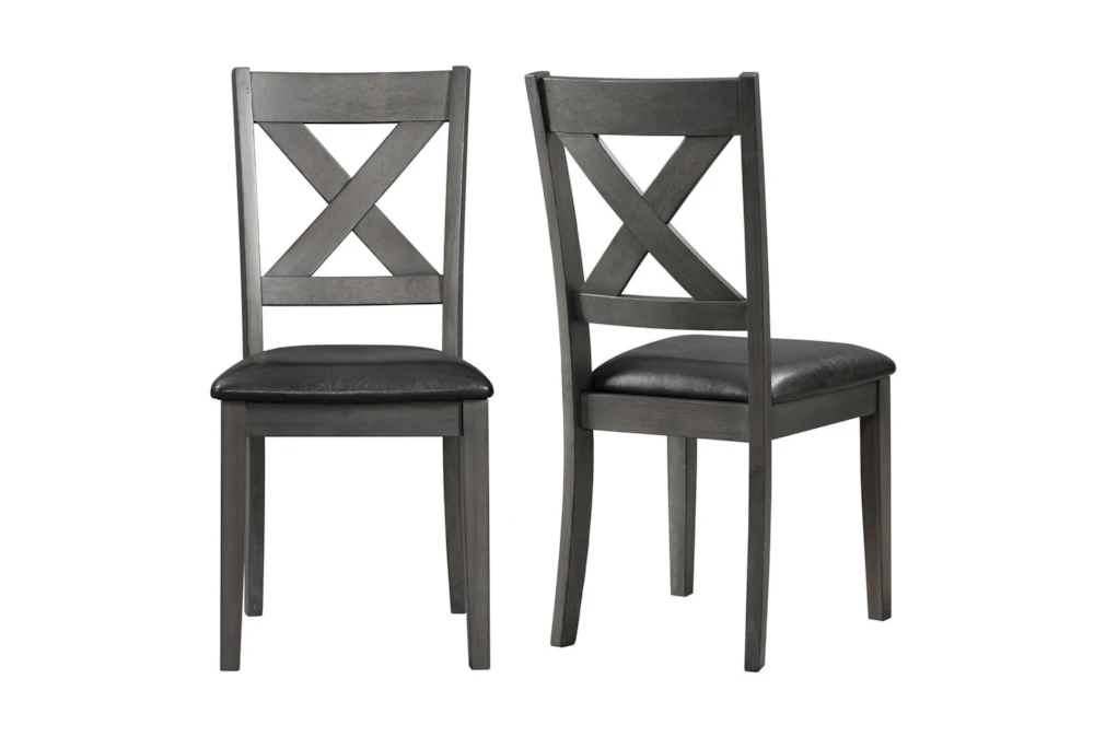 Alex Grey Faux Leather X-Back Dining Side Chair Set Of 2 