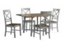 Medford Grey Two Tone 48" Dining With X-Back Chair Set For 4  - Signature