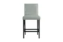 Gian Light Grey Faux Leather Counter Stool With Back Set Of 2 - Detail