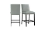 Gian Light Grey Faux Leather Counter Stool With Back Set Of 2 - Signature