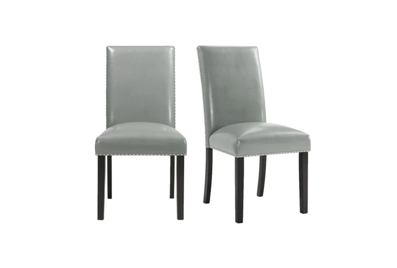 Gian Light Grey Faux Leather Dining Side Chair Set Of 2  - 360
