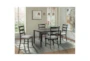 Mona Grey 42" Dining With Ladder Back Chair Set For 4 - Room