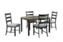 Mona Grey 42" Dining With Ladder Back Chair Set For 4 - Signature