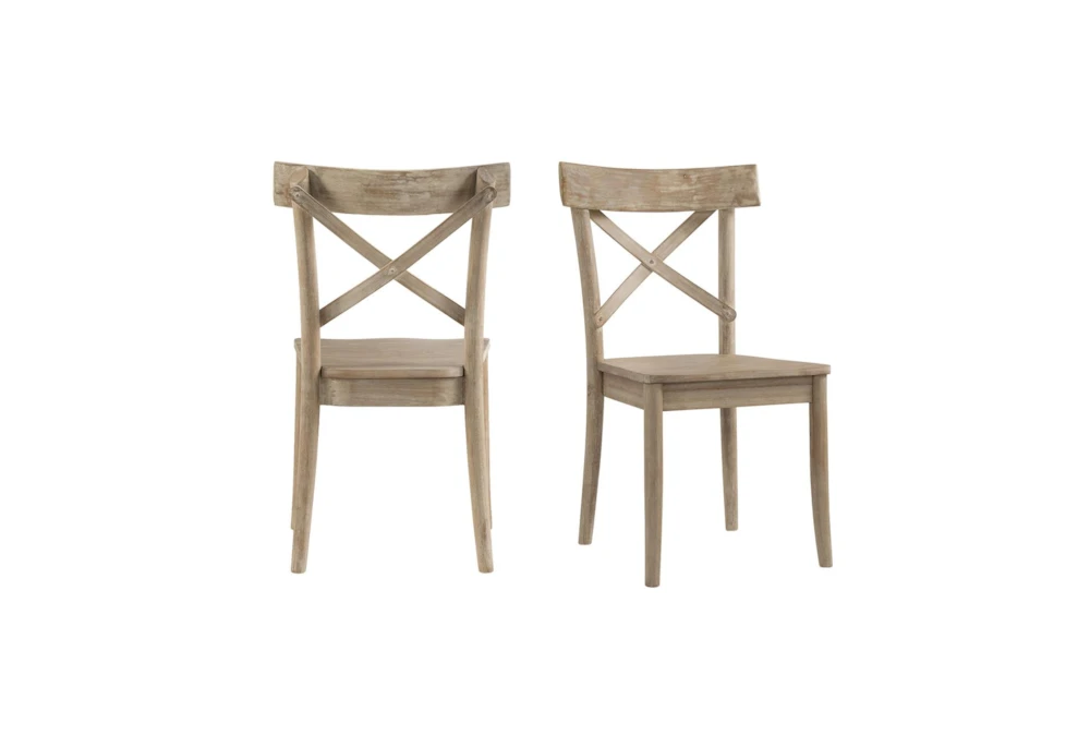 Creston Natural X-Back Wooden Dining Side Chair Set Of 2 