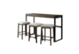 Rico Brown Kitchen Bar With Backless Stool + USB Set For 3 - Signature