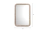 26X38" White Wash Bead Style Rounded Rectangle Wood Wall Mirror - Detail