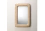 35X51 Off White Straw Rope Rounded Rectangle Wall Mirror - Room