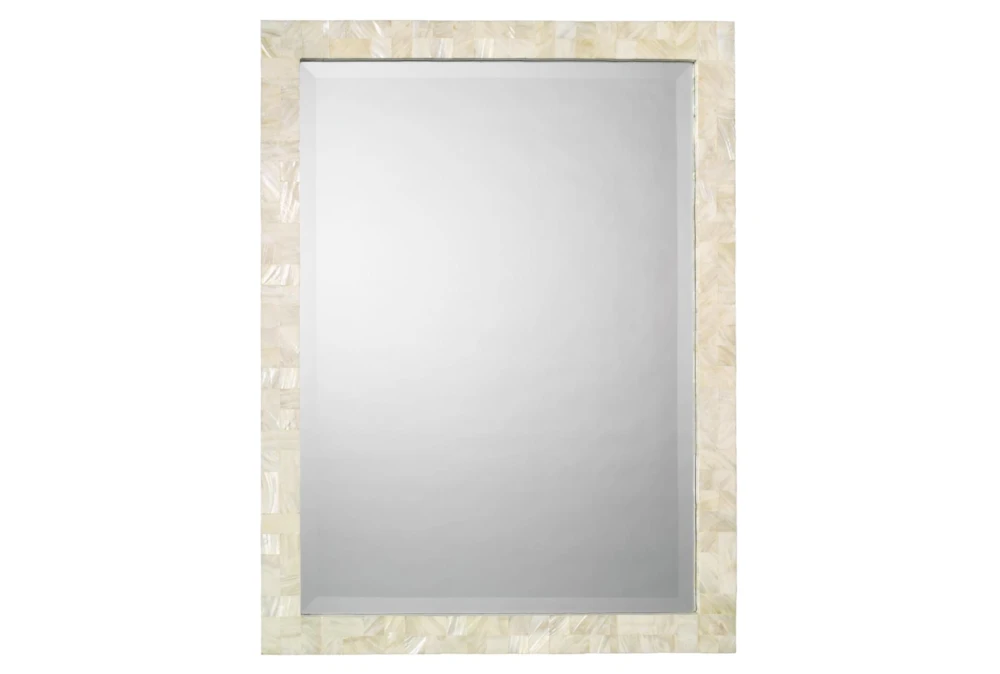 31X42 Natural White Mother Of Pearl Mosaic Rectangle Wall Mirror