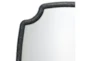 42X54 Charcoal Black Textured Resin Key Corner Rectangle Wall Mirror - Detail