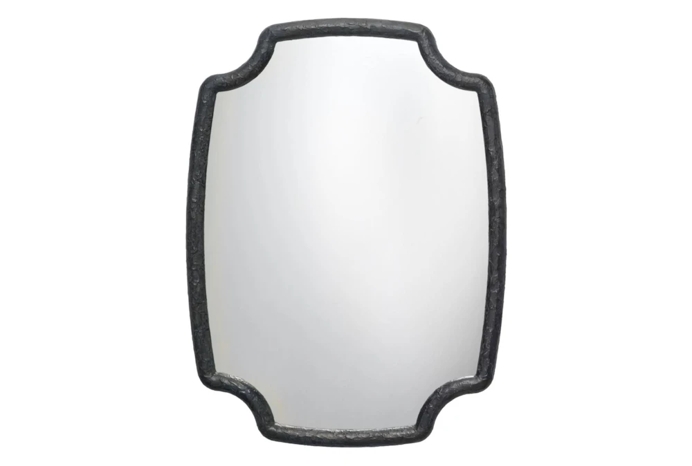 42X54 Charcoal Black Textured Resin Key Corner Rectangle Wall Mirror