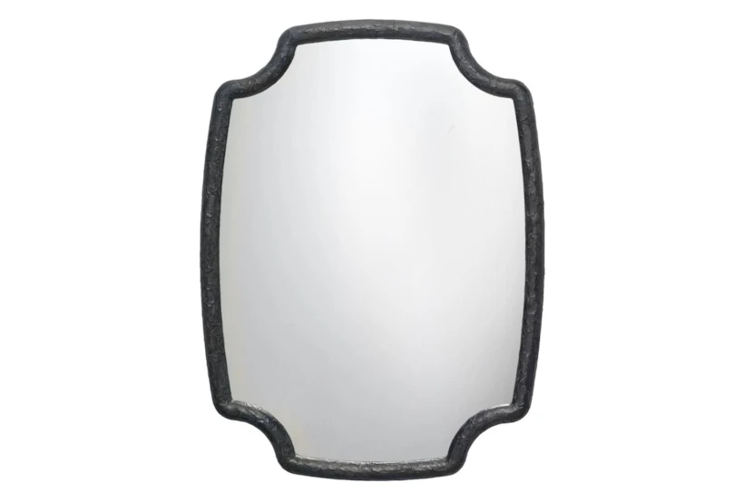 42X54 Charcoal Black Textured Resin Key Corner Rectangle Wall Mirror - 360