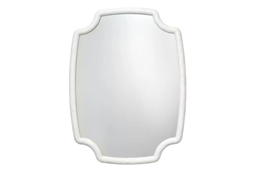 42X54 White Textured Resin Key Corner Rectangle Wall Mirror - 360