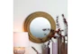29X29" Brown Natural Round Seagrass Wall Mirror - Room