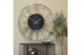 53X53 Silver Aluminum Geometric Open Frame Oversized Wall Clock - Room