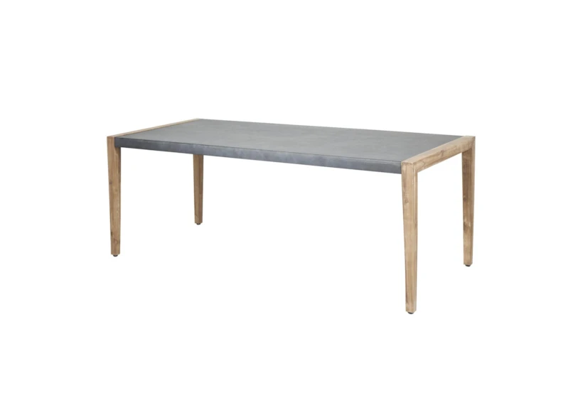 79" Modern Dark Gray Wood Outdoor Dining Table - 360