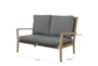 52" Modern Dark Gray Wood + Rope 2 Seat Outdoor Sofa - Detail