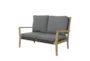 52" Modern Dark Gray Wood + Rope 2 Seat Outdoor Sofa - Material