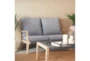 52" Modern Dark Gray Wood + Rope 2 Seat Outdoor Sofa - Room