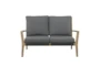 52" Modern Dark Gray Wood + Rope 2 Seat Outdoor Sofa - Signature