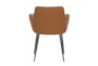 Modern Dining Chair In Black Steel And Camel Faux Leather Set Of 2 - Back
