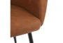 Modern Dining Chair In Black Steel And Camel Faux Leather Set Of 2 - Detail