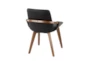 Cosmic Chair In Walnut And Black Faux Leather - Back