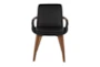 Cosmic Chair In Walnut And Black Faux Leather - Front