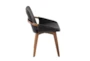 Cosmic Chair In Walnut And Black Faux Leather - Side