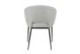 Modern Chair With Black Metal Legs And Grey Fabric - Back
