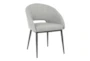 Modern Chair With Black Metal Legs And Grey Fabric - Signature