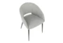Modern Chair With Black Metal Legs And Grey Fabric - Top