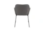 Modern Dining Chair In Black Metal And Charcoal Fabric Set Of 2 - Back