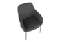 Modern Dining Chair In Black Metal And Charcoal Fabric Set Of 2 - Top