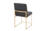 Ian High Back Modern Dining Chair In Gold And Black Faux Leather Set Of 2 - Back