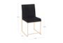 Ian High Back Modern Dining Chair In Gold And Black Faux Leather Set Of 2 - Detail