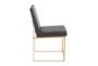 Ian High Back Modern Dining Chair In Gold And Black Faux Leather Set Of 2 - Side