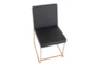 Ian High Back Modern Dining Chair In Gold And Black Faux Leather Set Of 2 - Top