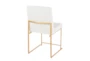 Ian High Back Modern Dining Chair In Gold And White Faux Leather Set Of 2 - Back