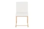 Ian High Back Modern Dining Chair In Gold And White Faux Leather Set Of 2 - Front