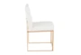 Ian High Back Modern Dining Chair In Gold And White Faux Leather Set Of 2 - Side