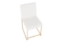 Ian High Back Modern Dining Chair In Gold And White Faux Leather Set Of 2 - Top