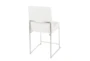 Ian High Back Modern Dining Chair In Stainless Steel And White Faux Leather Set Of 2 - Back