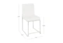 Ian High Back Modern Dining Chair In Stainless Steel And White Faux Leather Set Of 2 - Detail