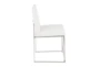 Ian High Back Modern Dining Chair In Stainless Steel And White Faux Leather Set Of 2 - Side