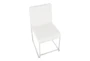Ian High Back Modern Dining Chair In Stainless Steel And White Faux Leather Set Of 2 - Top