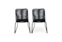 Elias Black Rope Outdoor Dining Chair Set Of 2 - Back