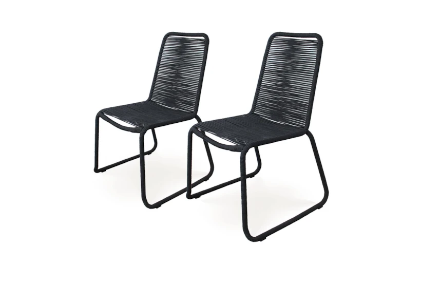 Elias Black Rope Outdoor Dining Chair Set Of 2 - 360