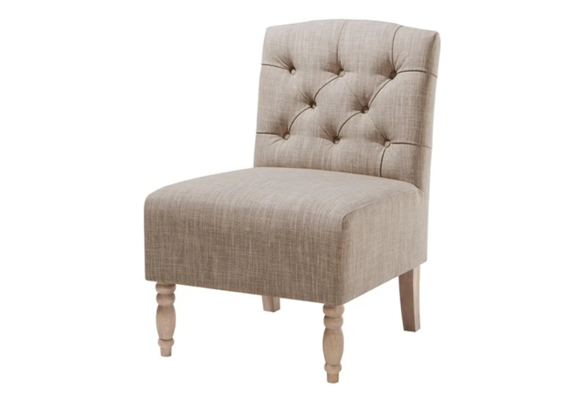 Lola Beige Tufted Armless Chair - 360